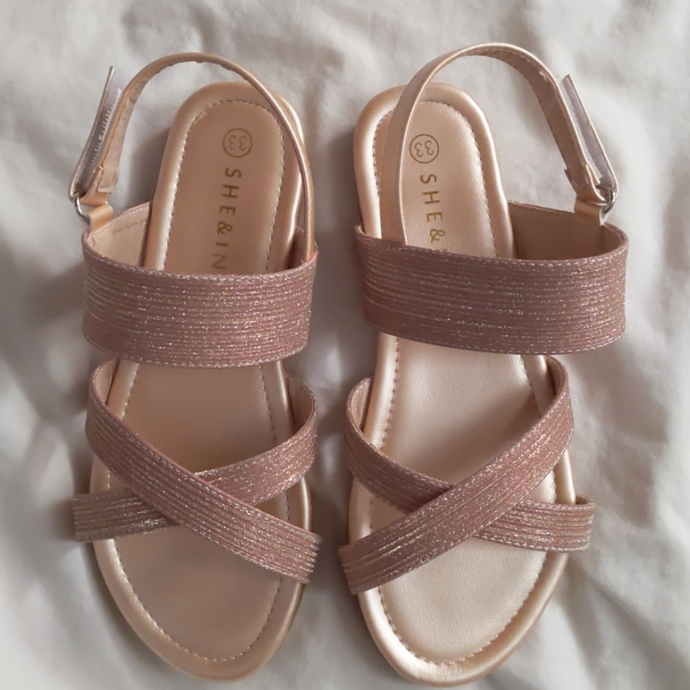 New Girls gold sandals
